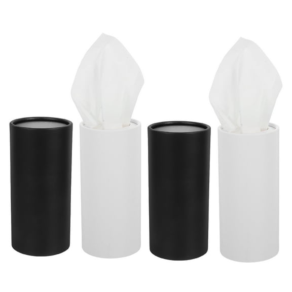 Raindrops 4pcs Round Car Tissue Cylinder Box Portable Refillable Tissue Holder for Car Trucks Office and Home for Cup Holders Travel