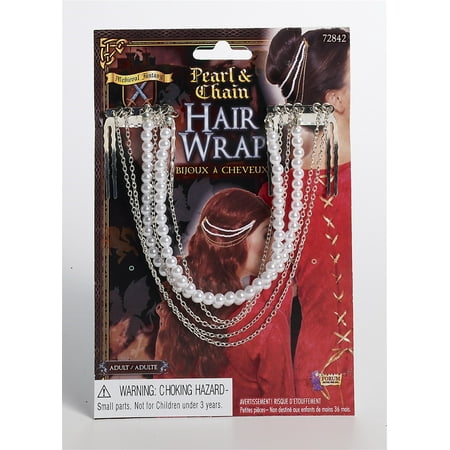 Gold Chain Pearl Medieval Princess Girl Woman Hair Wrap Headpiece