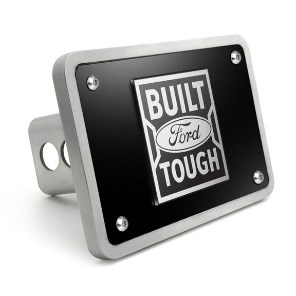 Ford Built-Ford-Tough 3D Black Thick Solid Billet Aluminum 2 inch Tow Hitch Cover