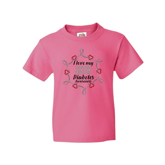 Inktastic I Love My Sister Diabetes Awareness Youth T-Shirt