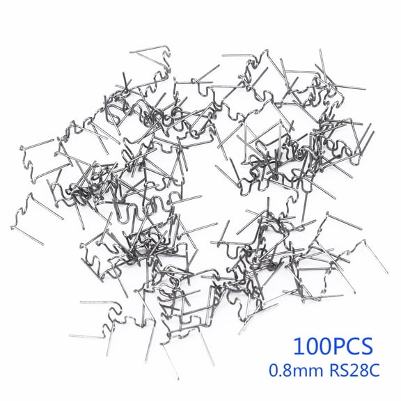 KERISTE 100Pcs/Set Pre-Cut 0.8mm Wave Flat Hot Staples for Plastic Stapler Repair Welder