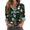 Dark Green, variant on Women Christmas Tree Print Button Down Shirt Long Sleeve Casual Loose Fit Holiday Blouse Merry Christmas Top