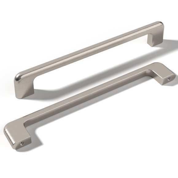 monti hardware / 1 Pack Poignées de Meuble en Nickel Brossé 6.3 Pouces Trou Central / Poignées de Tiroir en Métal Solide pour Décoration de Salle de Bain / Poignées de Meuble de Cuisine en Métal Inoxydable / Collection Grappa