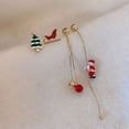 thumbnail image 5 of SUSHANG Christmas Decoration Will Crawl Santa Asymmetrical Earrings Temperament Long Tassel Earrings S925 Needle Earrings, 5 of 6