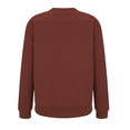 thumbnail image 5 of Brown Womens Tops Women's Fashionable Casual Solid Color Pullover Sweatshirt Long Sleeved SweatShirts for Women, 5 of 5