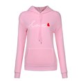 thumbnail image 4 of Hauts de Mode pour Femmes, Pull à Capuche à Manches Longues, Impression Couleur Unie, 4 of 6