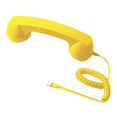 thumbnail image 4 of Teléfono retro vintage con micrófono y altavoz para llamadas móviles. amarillo, 4 of 9