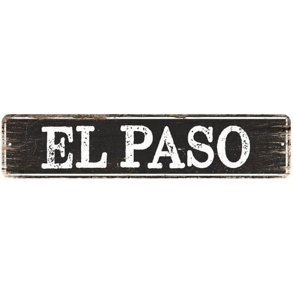 EL PASO Gift Chic Metal Sign Home Decor Cities 4x18 204180007105