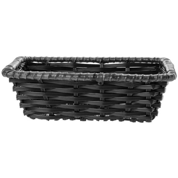HUBERT Wicker Storage Basket Black Plastic - 10" L x 7 1/2 W x 3" H