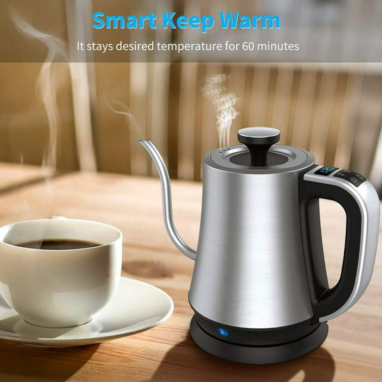Silicone Foldable Electric Kettle, Compact Traveling Gooseneck Water Heater  Adjustable Voltage Household Kettle, Silver 