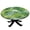 Tropical Palm Leaves, variant on Round Table Cover 36-44 Inch, Waterproof Reusable Table Cloth Round Fitted Vinyl Tablecloth with Elastic Edged for Parties Outdoors, Aqua Turquoise Solid Color