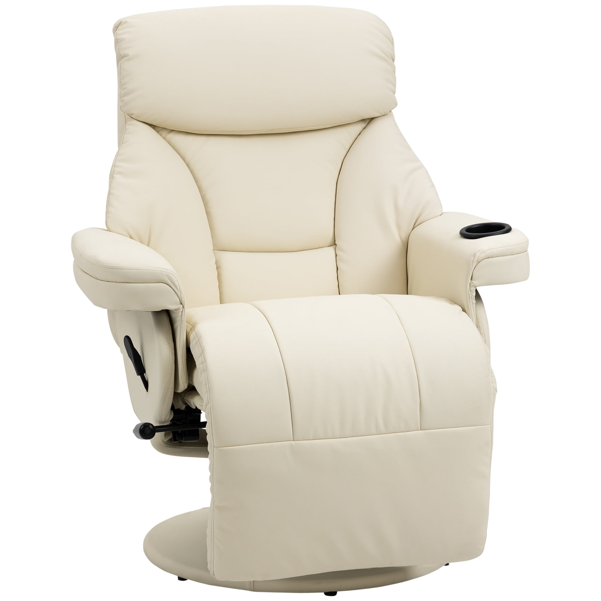 Manual Recliner, Swivel Lounge Armchair with Side Pocket