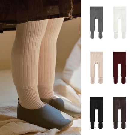 Tranfacy Girls Fall Winter Pants Tights Solid Fleece Lined Thickened Warm Base Layer Pantyhose Trousers
