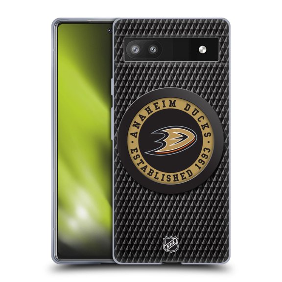 Head Case Designs Officially Licensed NHL Anaheim Ducks Puck Texture Soft Gel Case Compatible with Google Pixel 6a
