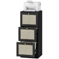 thumbnail image 1 of Boho 3-Drawer Filing Cabinet with Lock - Black Metal & Rattan File Cabinet for A4/Letter Size - Compact Office Storage for Living Room, Bedroom, or Home Office - 15.7" x 15.7" x 39.8", 1 of 7