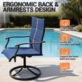 thumbnail image 3 of DELMANGO Patio Swivel Chairs Set of 4, Outdoor Dining Chairs High Back, All-Weather Textilene Swivel Rocker Chair for Lawn Porch Garden, Blue, 3 of 9