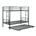 thumbnail image 6 of Seizeen Bunk Beds, Twin Over Twin Bunk Bed with Trundle, Small Space Metal Bunk Beds for Rooms Guest Rooms, Up to 400LBS with Ladders and Safety Guard Rails, Black, 6 of 13