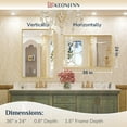 thumbnail image 3 of Keonjinn Brushed Gold Vanity Mirror, 24 x 36 inch Metal Framed Rectangular Mirror for Bathroom, Modern Vanity Mirror Wall-Mounted, 3 of 7