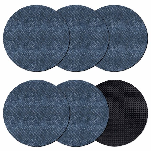 Animal Print Coasters Set of 6, Absorbent Coasters for Drinks, Retro Minimalist Animal Leather Navy Blue Coaster for Desk Coffee Table Protection, Home Decor House Warming Gifts 4"