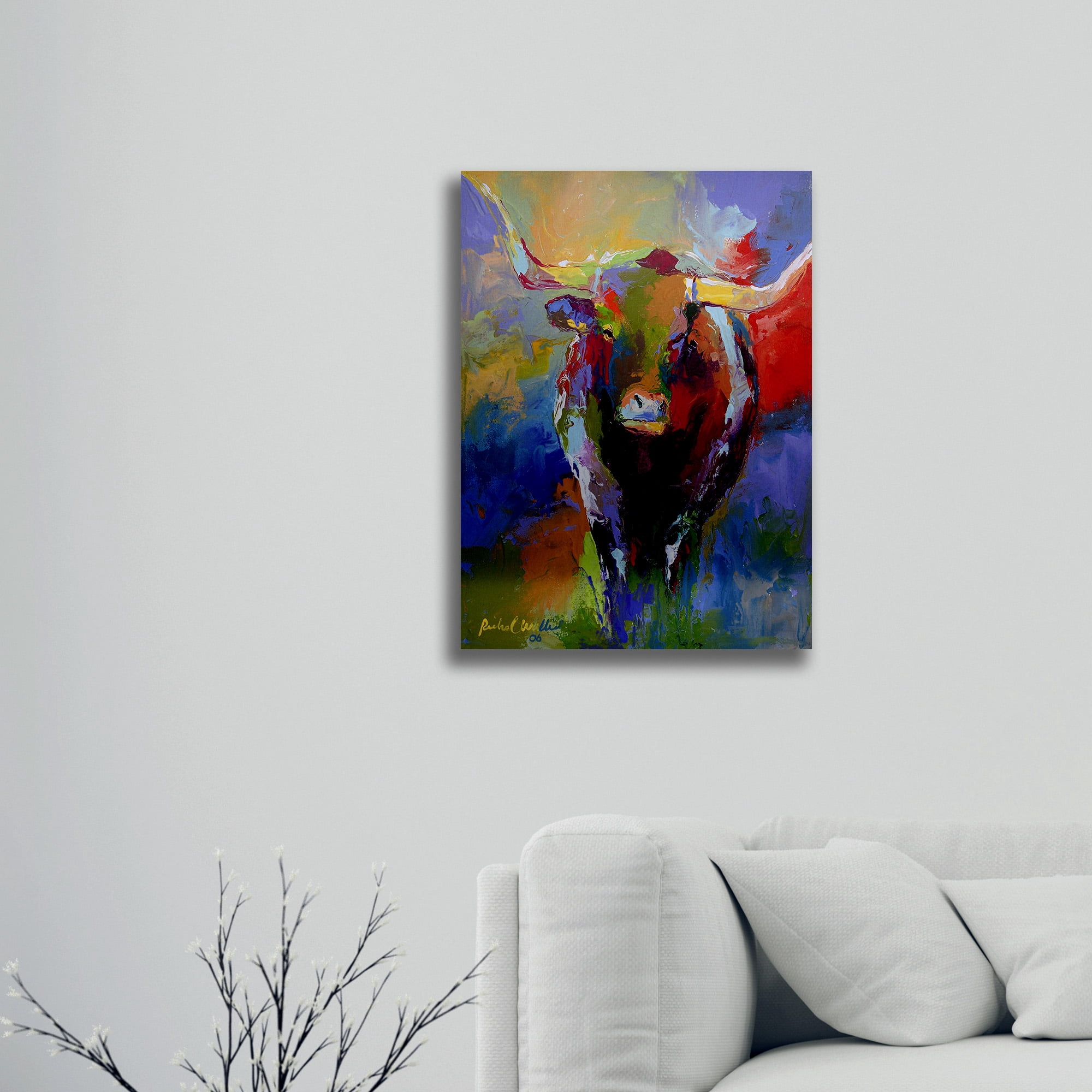 Richard Wallich 'Longhorn' Floating Brushed Aluminum Art