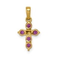 thumbnail image 3 of Real 14kt Yellow Gold .30 Ruby and Diamond Cross Pendant; for Adults and Teens; for Women and Men, 3 of 4