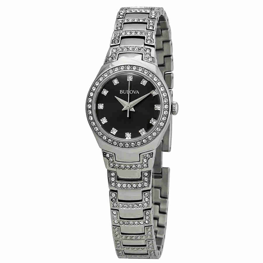 Bulova Bulova Women's Crystal Silver StainlessSteel Quartz Watch