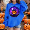 thumbnail image 3 of bbymog Halloween Pumpkin Printed Hoodies for Girls 10-12 Boys Long Sleeve Pullover Hoodie Sweatshirt Fall Casual Sweatshirts for Teen Girls Blue E 3 Years, 3 of 10