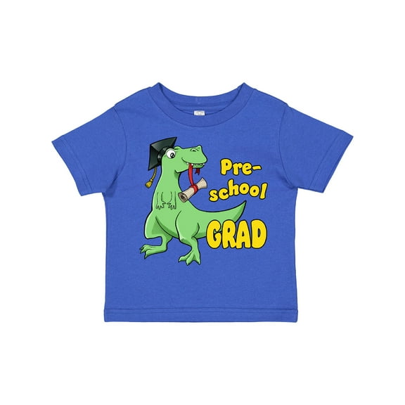 Inktastic Green Dinosaur Pre-school Grad with Cap and Diploma Boys or Girls Toddler T-Shirt