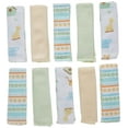 thumbnail image 2 of Spasilk Washcloth Wipes Set for Newborns and Infants, Terry Bathtime Essentials, Pack of 10, Yellow Stripes, 2 of 5