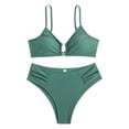 thumbnail image 4 of HUAXUN Womens Swimsuit Cover Up Vintage Halter Swimwear Swimsuit Bikini Knot Front Bathing Suit 2 Piece Swimsuit Tummy Control Bathing Suit, 4 of 7