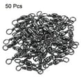 thumbnail image 3 of Uxcell Fishing Barrel Swivels Solid Ring Terminal Tackle for Freshwater Fishing Black 61lb, 3 of 4