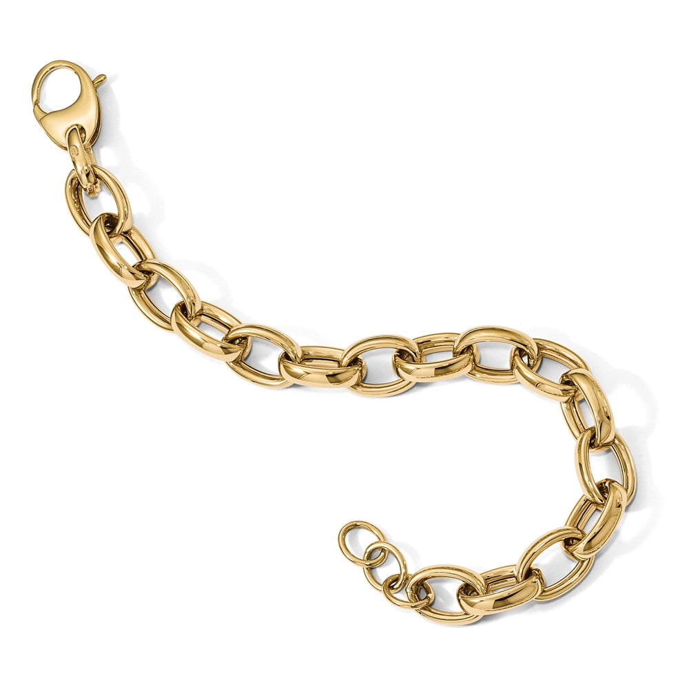 14k Yellow Gold Unique Link 8in .5 Extension Bracelet - with