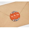 thumbnail image 4 of Darling Souvenir Round 45 Pcs Floral Border Save The Date Stickers Wedding Personalized Bride Groom Names And Date Envelope Seals - Orange, 4 of 4