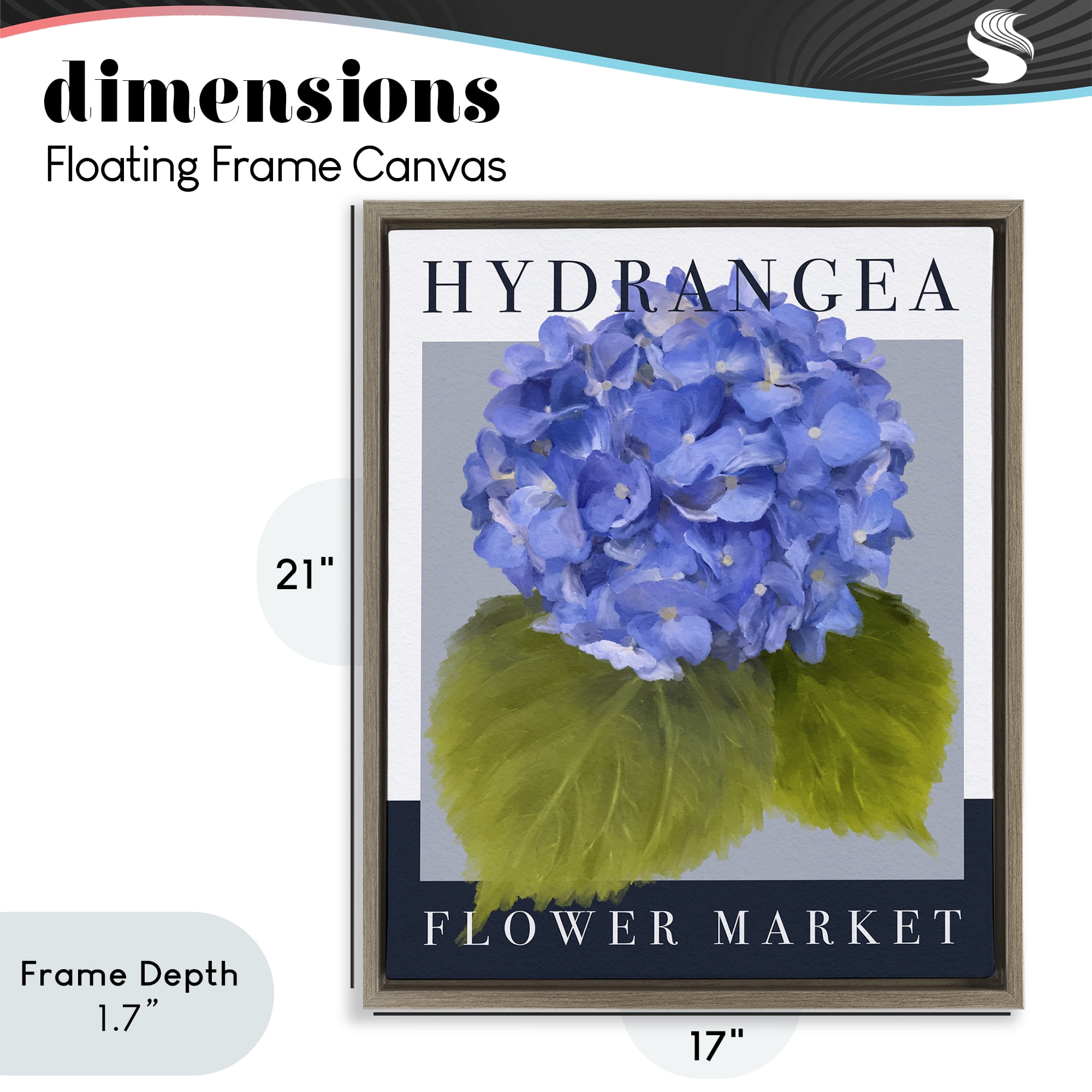 Stupell Industries Hydrangea Flower Market Brown Framed Floater Canvas Wall Art, design by Jennifer Stith