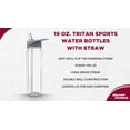 thumbnail image 3 of Tritan Sports Bottles with Straw 19 oz. Set of 6, Bulk Pack - Great for Gym, Hiking, Cycling, Camping, Backpacking, School - Clear, 3 of 5