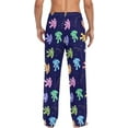 thumbnail image 6 of Men's Pajama Pants with Pockets Sleepwear Lounge Pants Stretch Casual Color Astronaut Space Stars, 6 of 6