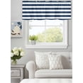 thumbnail image 6 of Curtain Valance for Windows, Modern Blue White Stripe Kitchen Valances Rod Pocket Short Curtains, Minimalist Geometric Line Window Valance for Bedroom Bathroom Living room 42x12in, 6 of 9