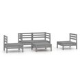 thumbnail image 2 of vidaXL 5 Piece Garden Lounge Set Grey Solid Pinewood, 2 of 12