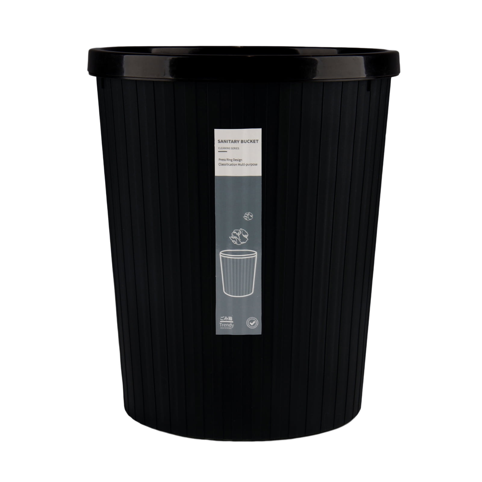 NEWwt Garbage Bin with Pressure Ring No Lid Space-Saving Plastic ...