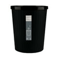 thumbnail image 2 of Frogued Garbage Bin with Pressure Ring No Lid Space-Saving Plastic Kitchen Bathroom Living Room Striped Trash Can for Daily Life (Black,M), 2 of 13