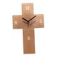 thumbnail image 2 of Reloj de pared, reloj silencioso, reloj decorativo moderno con forma de cruz pequeña, decoración del hogar, marrón claro, 2 of 9
