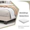 thumbnail image 6 of NNV Queen Size Platform Bed Frame with Velvet Upholstered Wingback Headboard，Beige, 6 of 6