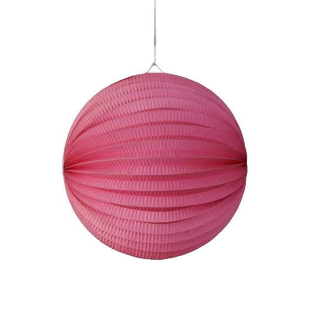 Pink Single Paper Lantern Pink Hanging Decorative Ball For Home Party Wedding Festival Decoration Easy Setup Foldable Design Festive Atmosphere