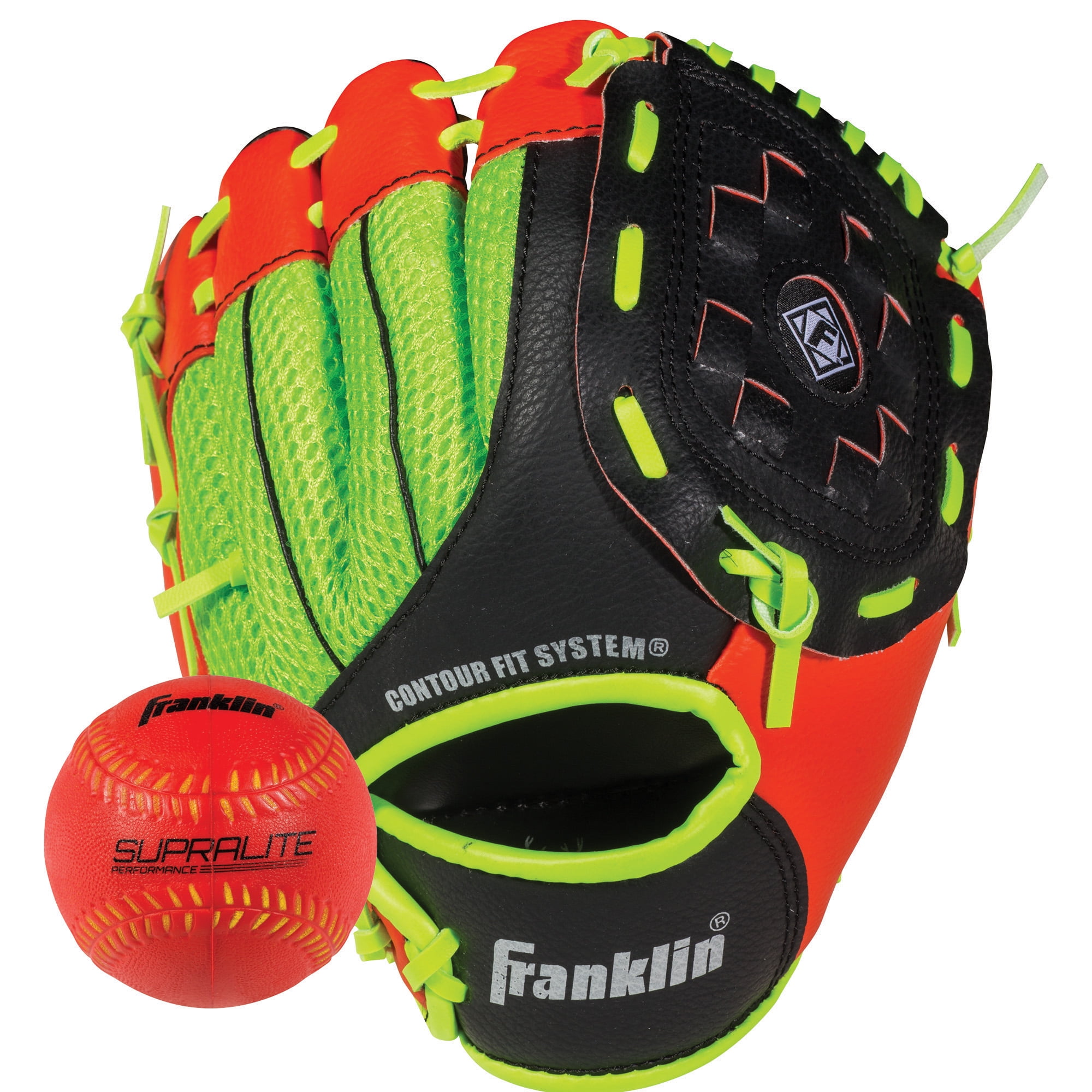 Baseball Soft Foam 9" Franklin Teeball Fielding Glove Air-Tech mit Ball 