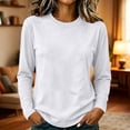 thumbnail image 5 of XuJwPNcy Women Long Sleeve Cotton Tops Soft Crew Neck Basic Tees Fall Fashion Regular Fit T Shirts(White,5X-Large), 5 of 7
