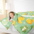 thumbnail image 4 of Manfei Cute Cartoon Duck Full Size Comforter Sets,Kawaii Frog Bedding Comforter Set,Yellow Green Bedding Sets For Girl Boy,Super Cozy Room Decor Reversible,3pcs, 4 of 8