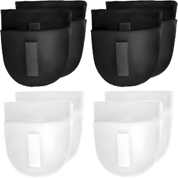 VANIDO 4 Pairs Set-in Shoulder Pads Thickness 1.5cm Breathable Sponge Foam Pads Sloping High Low Shoulders Pad Sewing Accessories for Women Men Blazer Suit T-Shirt (Black White)