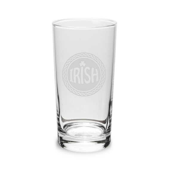 Irish Celtic Logo Deep Etched 10 oz Classic High Ball Glass