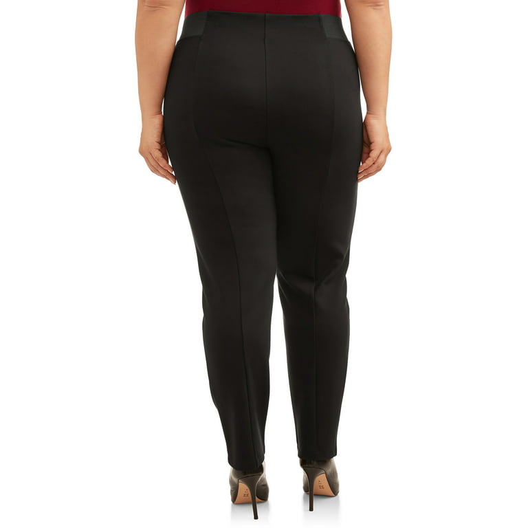 Terra & Sky Women's Plus Size Comfort Elastic Waistband Ponte Pant 