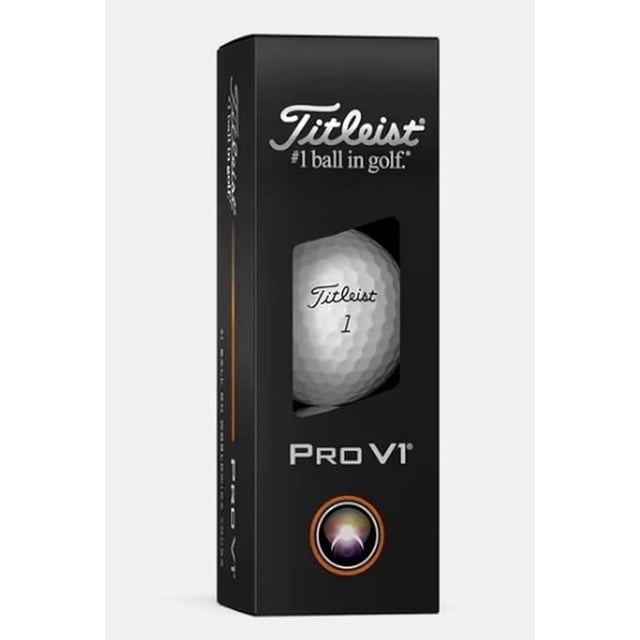 Pelotas de golf Titleist Pro V1 2025 con funda blanca, paquete de 3